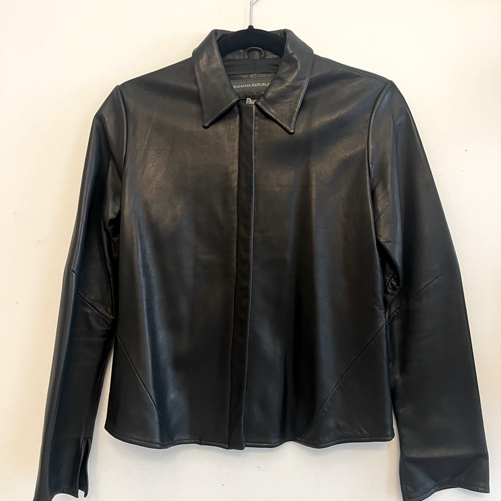 Never worn buttery soft black minimalist leather jacket.